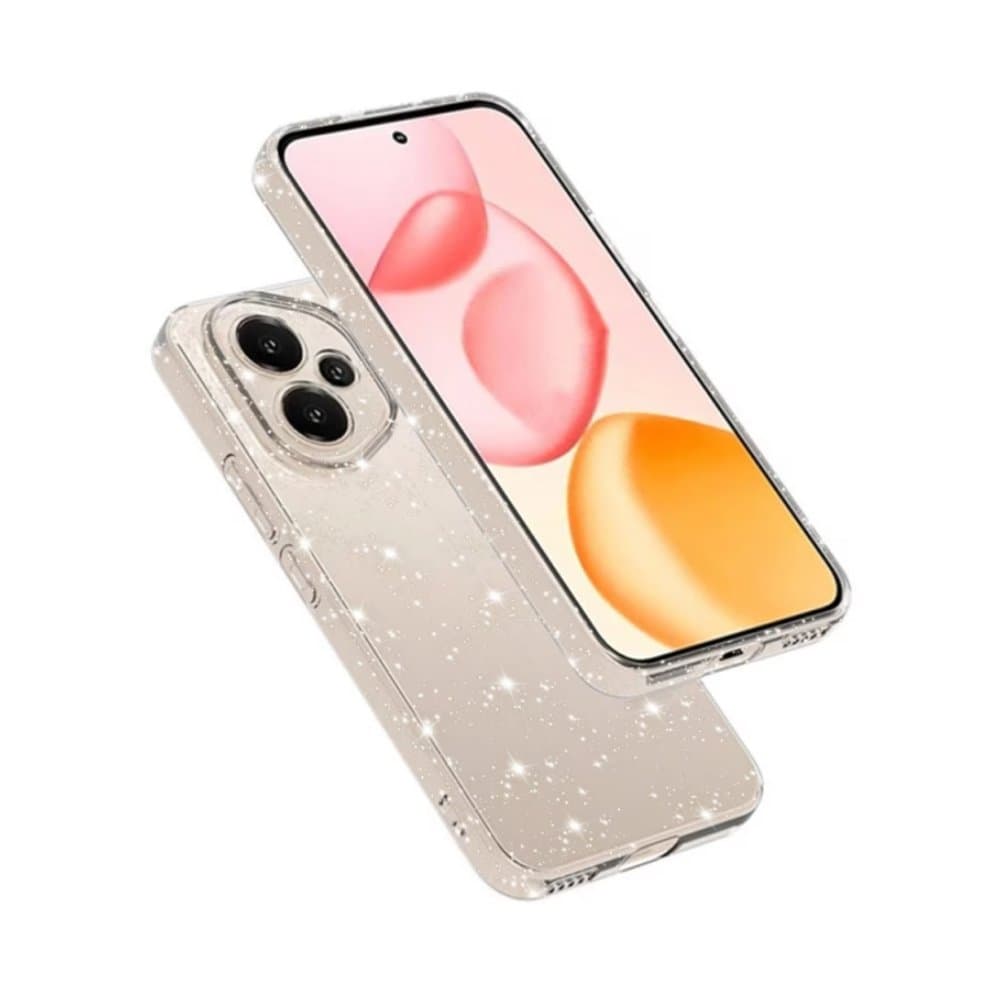 Силиконов калъф / гръб / кейс Crystal Case за Honor 400 - Прозрачен с брокат